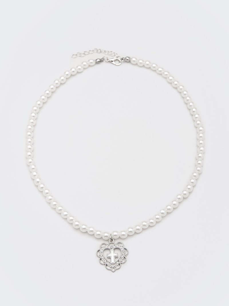 Bridget Heart Baroque Pearl Necklace - Minga London