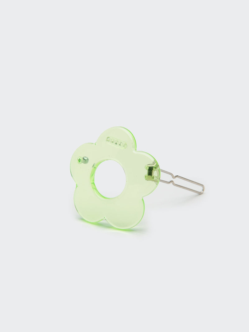 Flower Power Translucent Green Hair Clip - Minga London