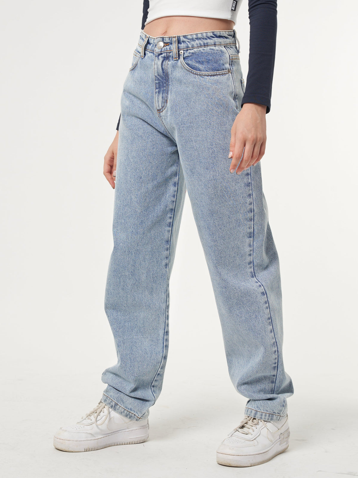 Denim Dad Jeans in Light Blue - Minga London