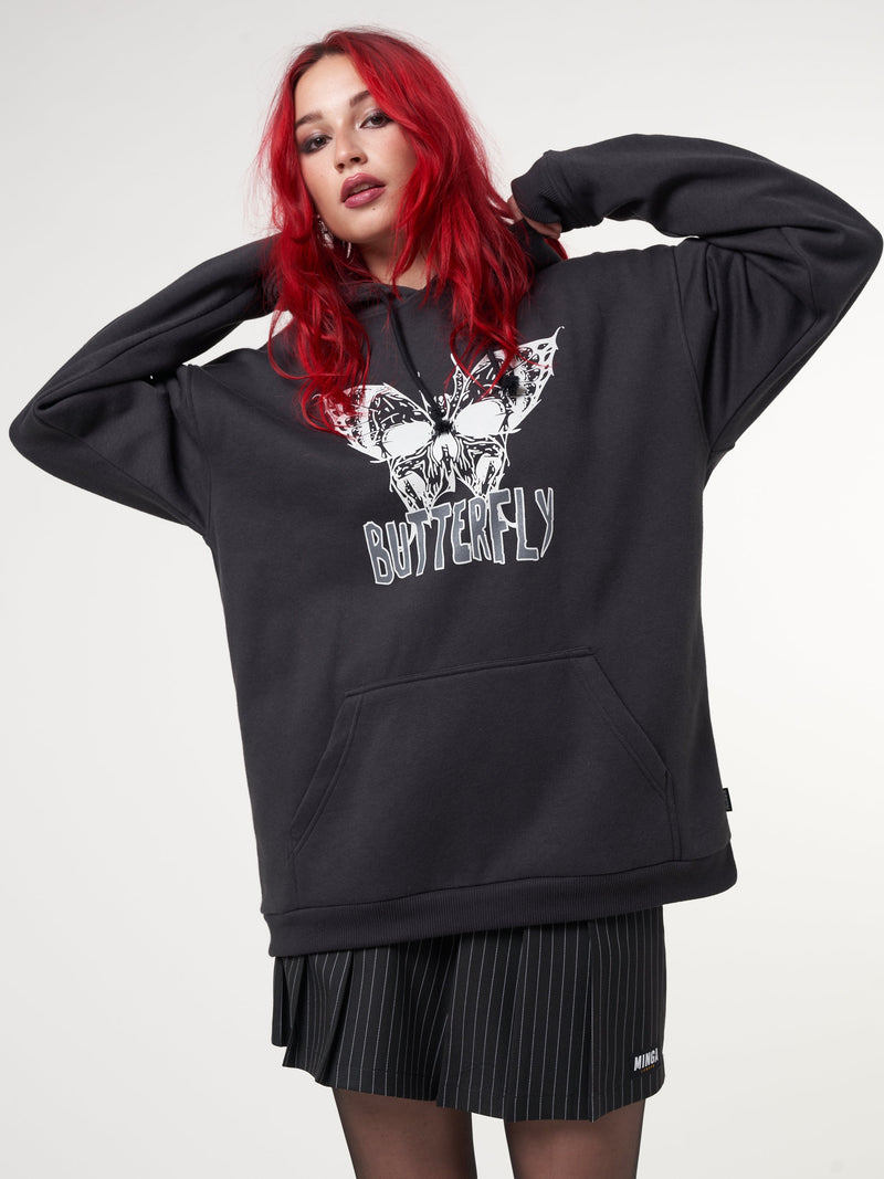 Evil Butterfly Black Hoodie - Minga London