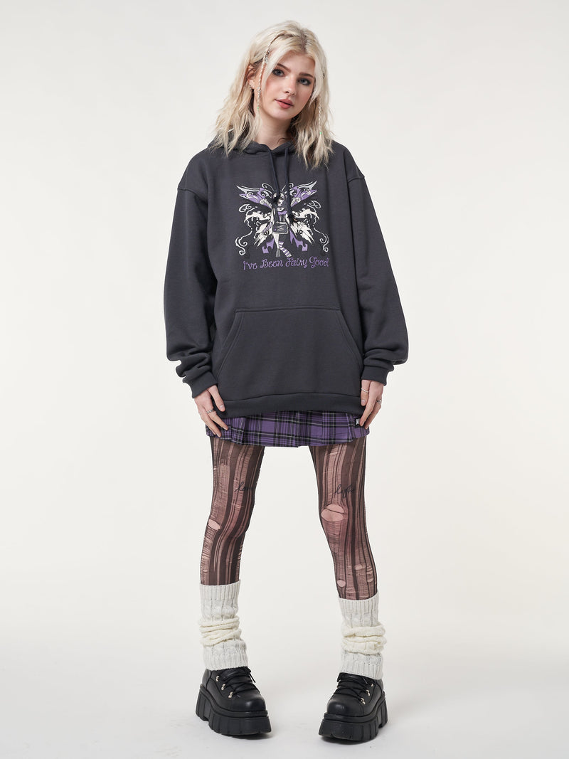 Wicked Fairy Dark Grey Hoodie - Minga London