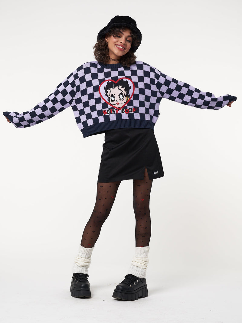 Minga x Betty Boop Check Knit Jumper - Minga London