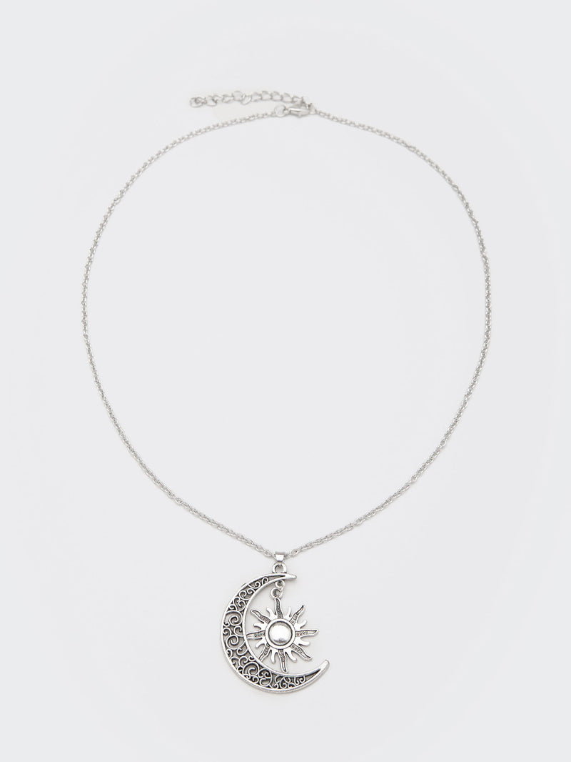 Sun & Moon Pendant Chain Necklace - Minga London