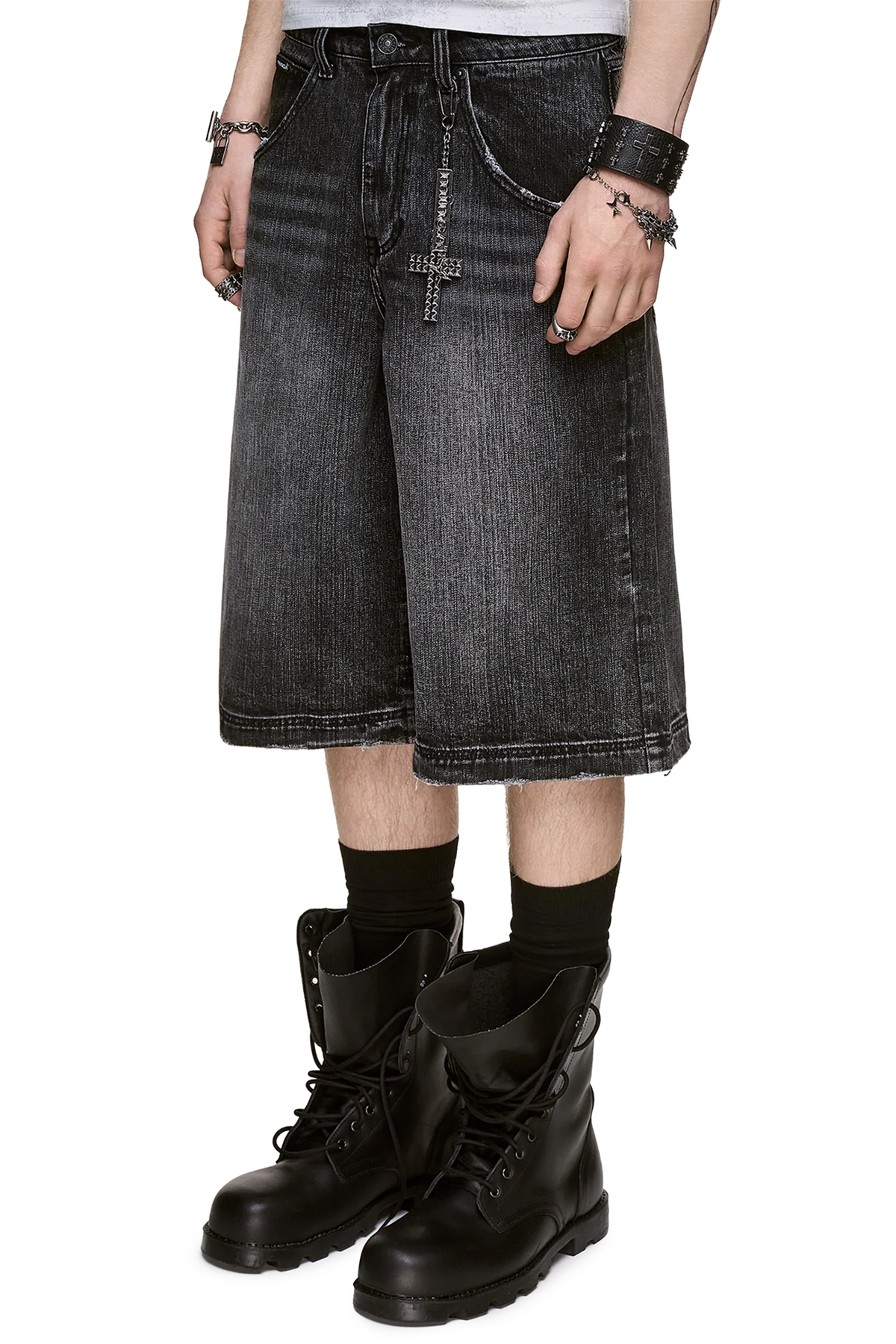 Worn Black Washed Jorts