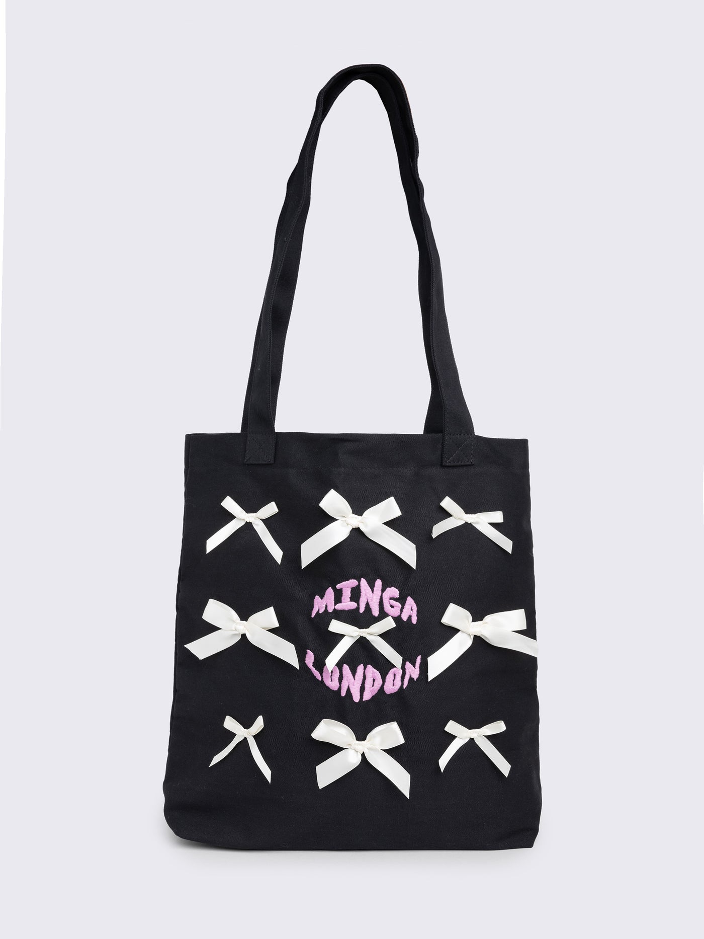 Whimsy Bows Black Tote Bag