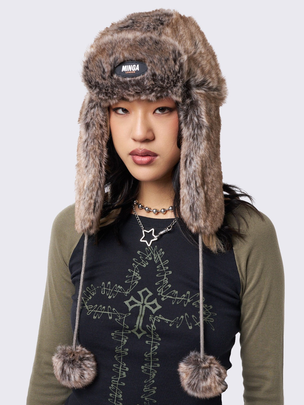 Masha fluffy trapper hat