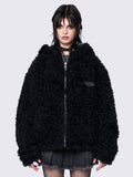 Bunny ear faux fur jacket
