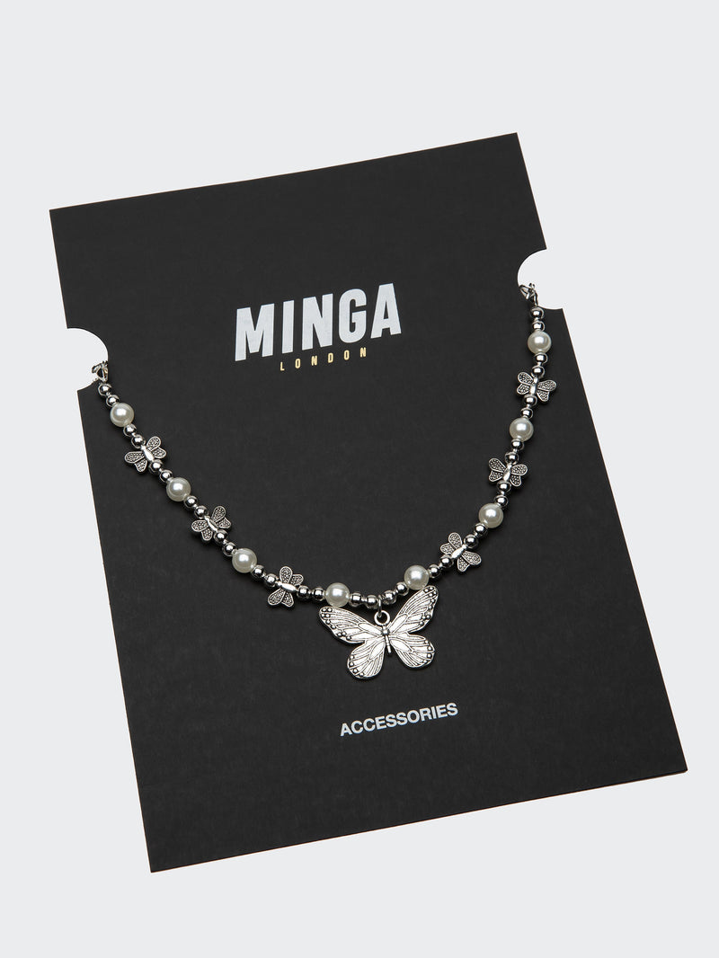 Mythical Butterfly Pearl Necklace - Minga London