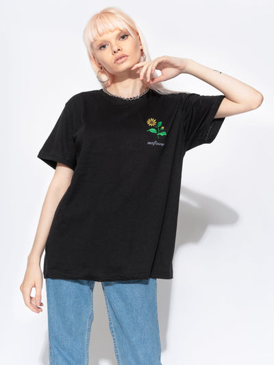 Sunflower Embroidered T-shirt