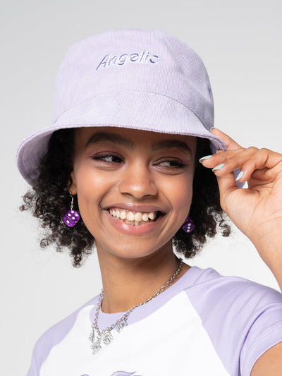 Angelic Corduroy Bucket Hat in Lilac - Minga London
