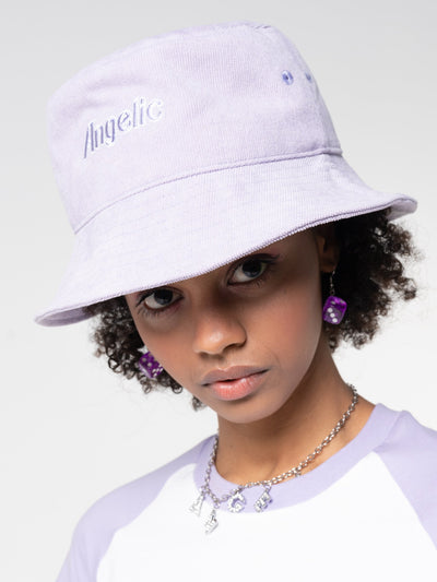 Angelic Corduroy Bucket Hat in Lilac - Minga London