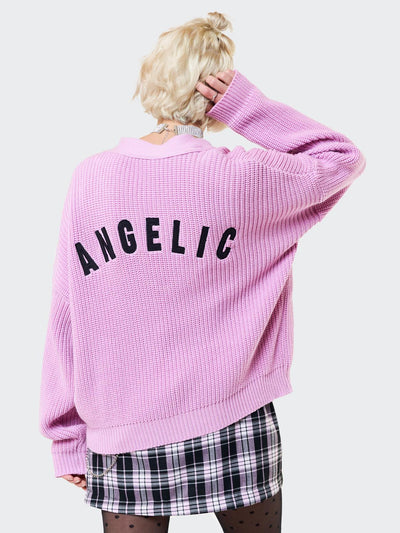 Angelic Pink Knitted Cardigan - Minga London