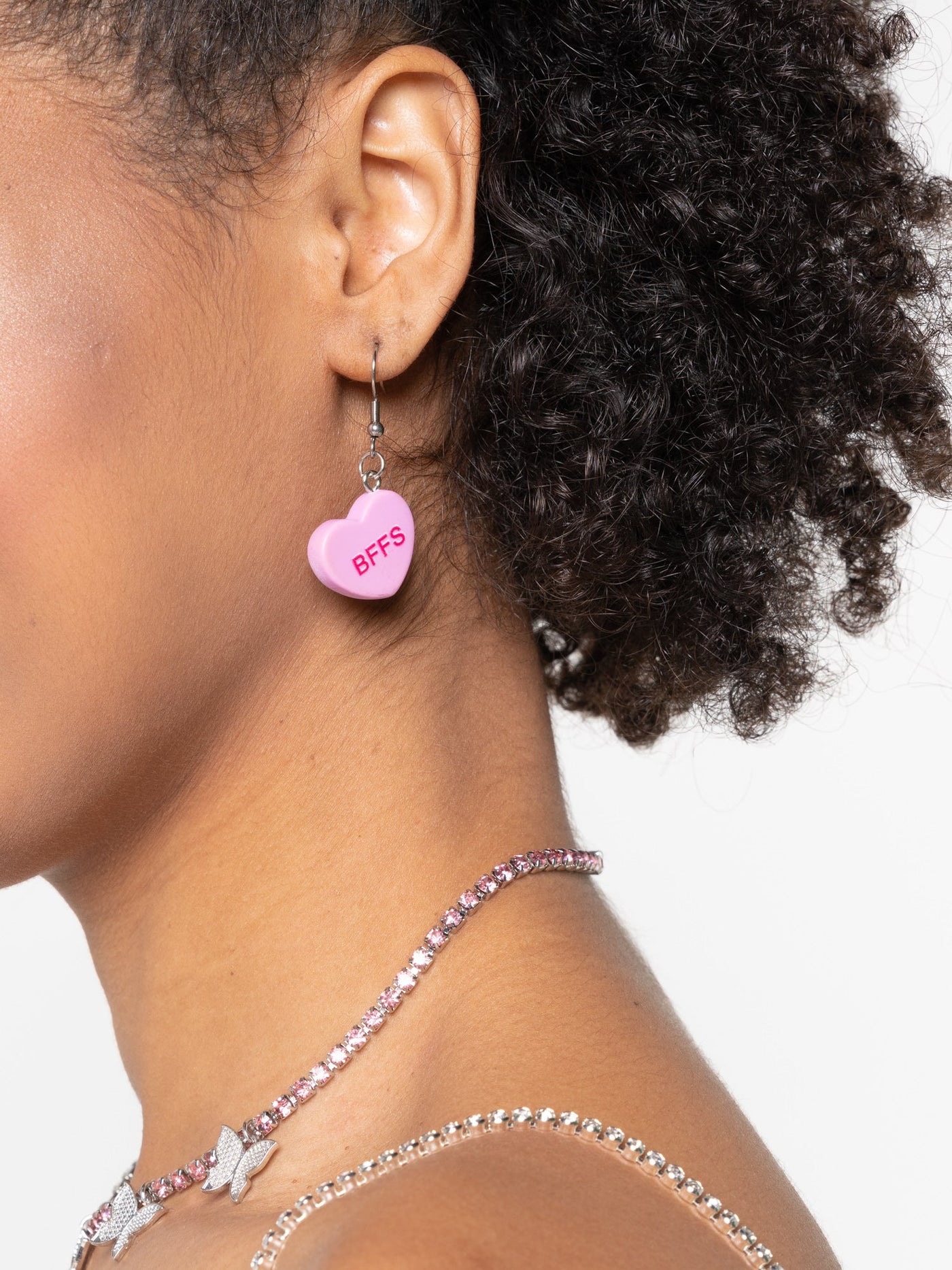 Bffs Forever Heart Drop Earrings - Minga London