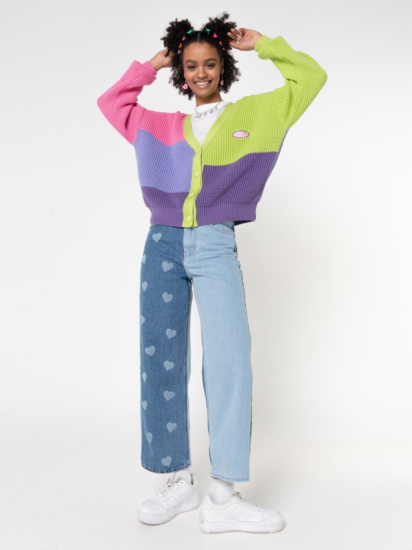 Bright Colour Block Knitted Cardigan - Minga London