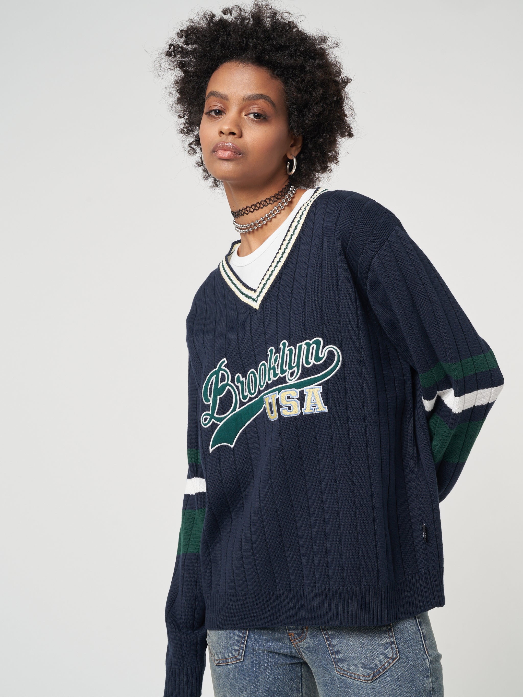 Brooklyn USA Striped Jumper - Minga London