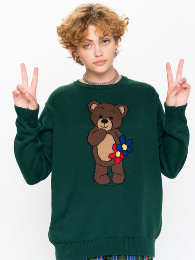 Cute Teddy Bear Knitted Jumper - Minga London