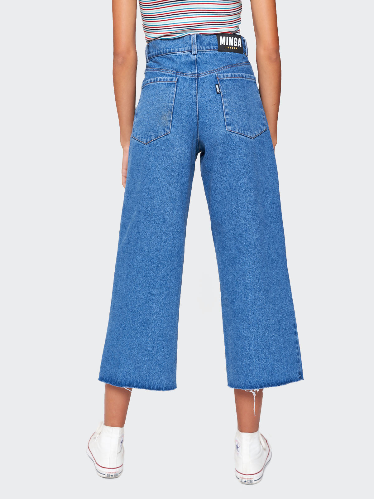 Denim Skater Jeans in Mid Blue - Minga London