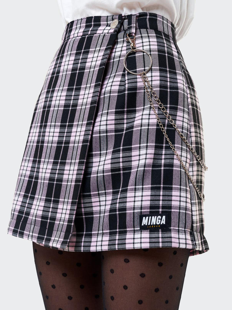 Emma Plaid Skirt With Chain - Minga London