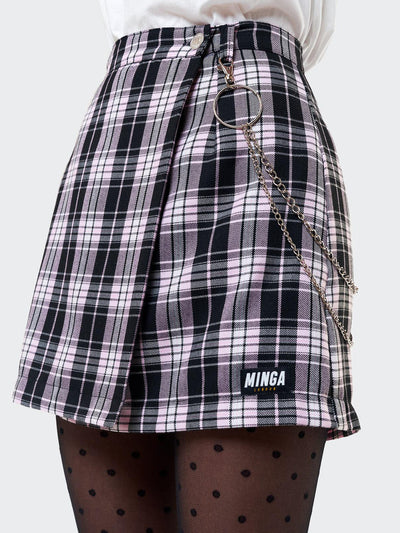 Emma Plaid Skirt With Chain - Minga London