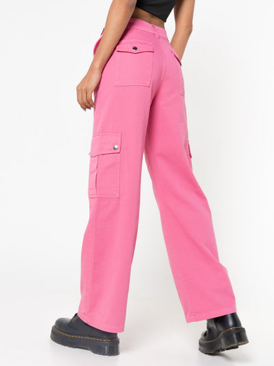 Hot Pink Utility Trousers - Minga London