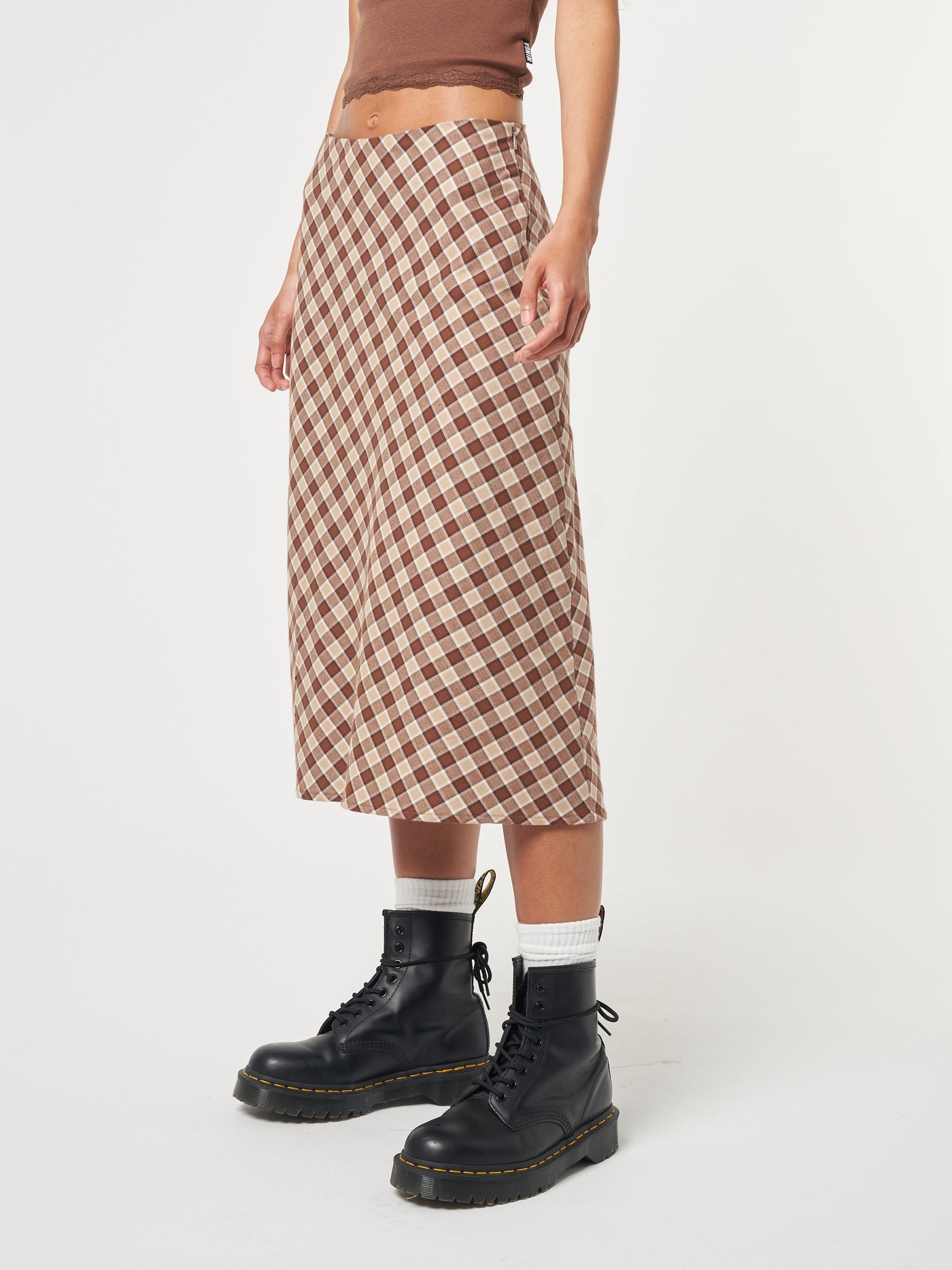 Jolene Plaid Midi Skirt - Minga London