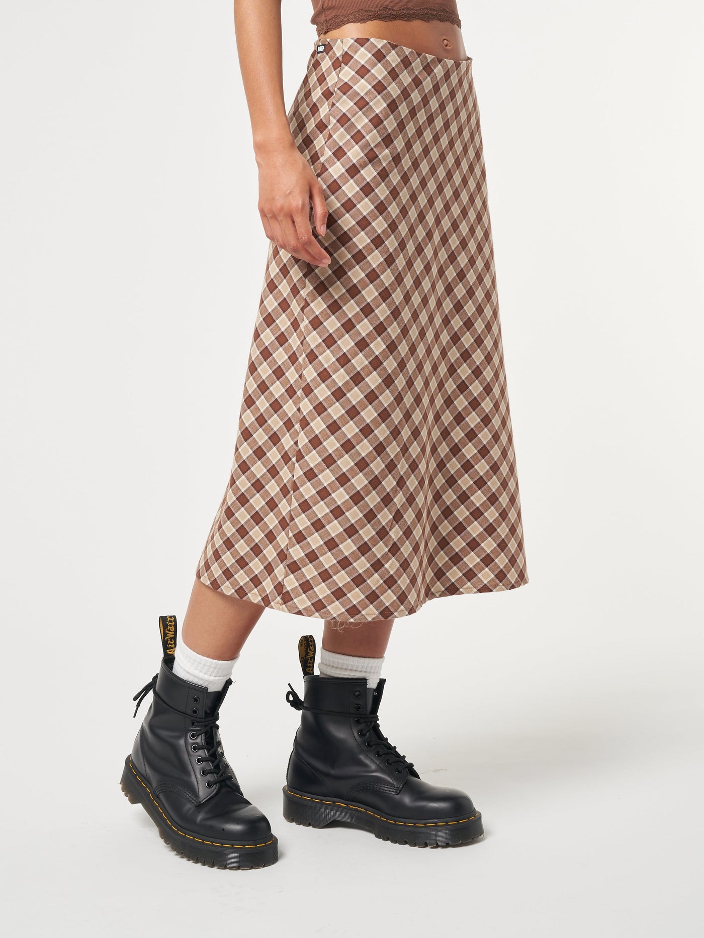 Jolene Plaid Midi Skirt - Minga London