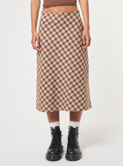 Jolene Plaid Midi Skirt - Minga London