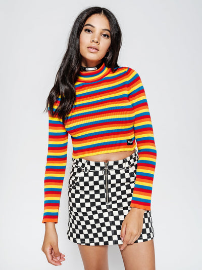 Rainbow Ribbed Knit Top