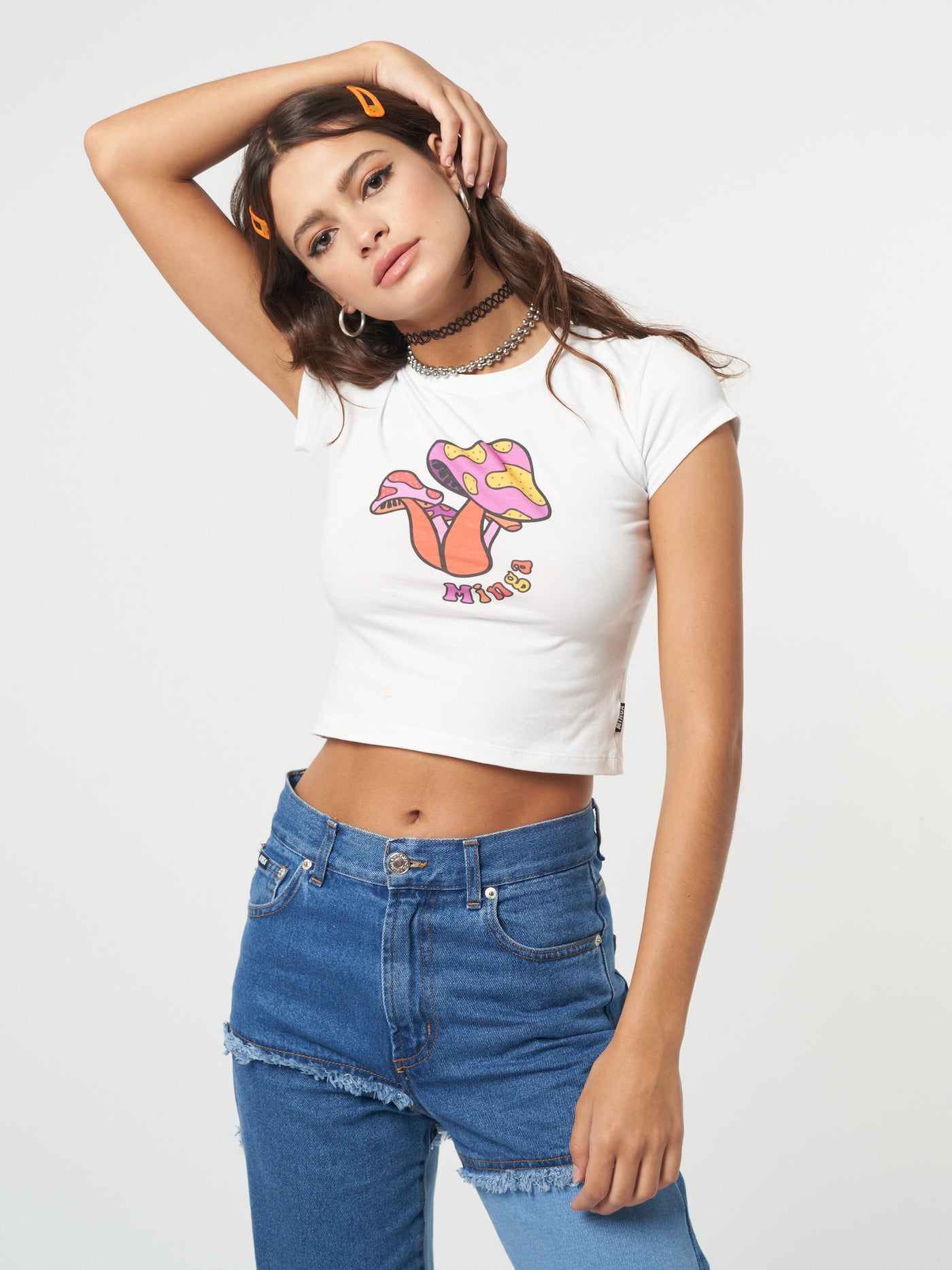 Trippy Mushroom Crop Tee - Minga London