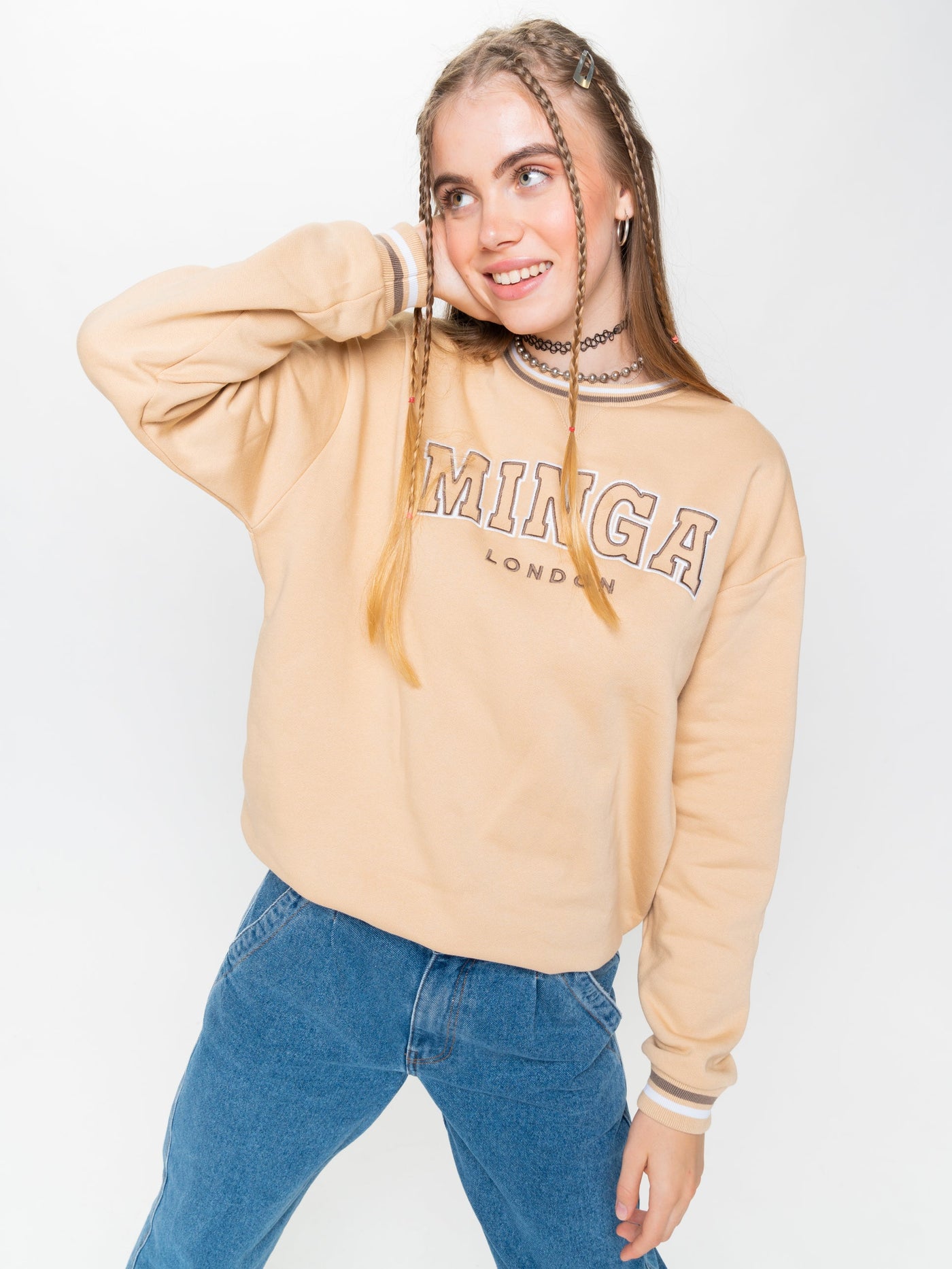 Minga Sporty Sweater in Beige - Minga London