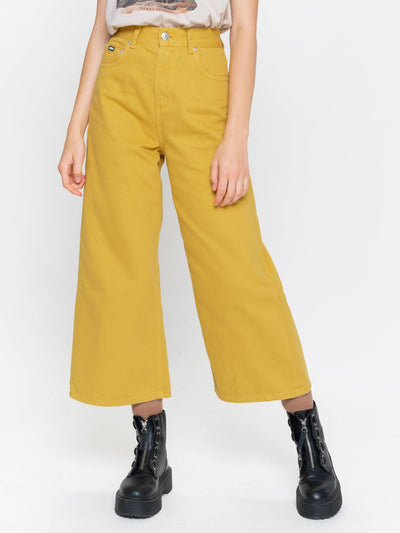 Mustard Yellow Kick Flare Jeans - Minga London