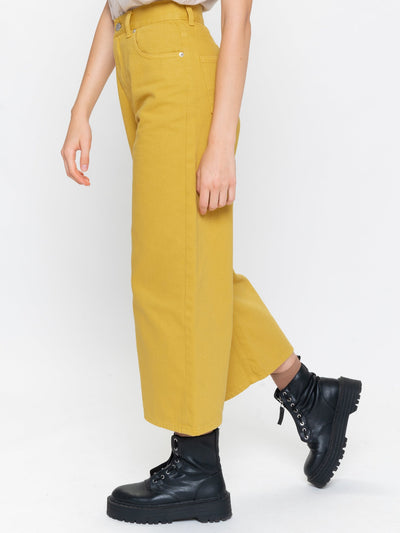 Mustard Yellow Kick Flare Jeans - Minga London