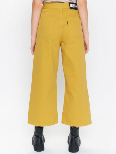 Mustard Yellow Kick Flare Jeans - Minga London