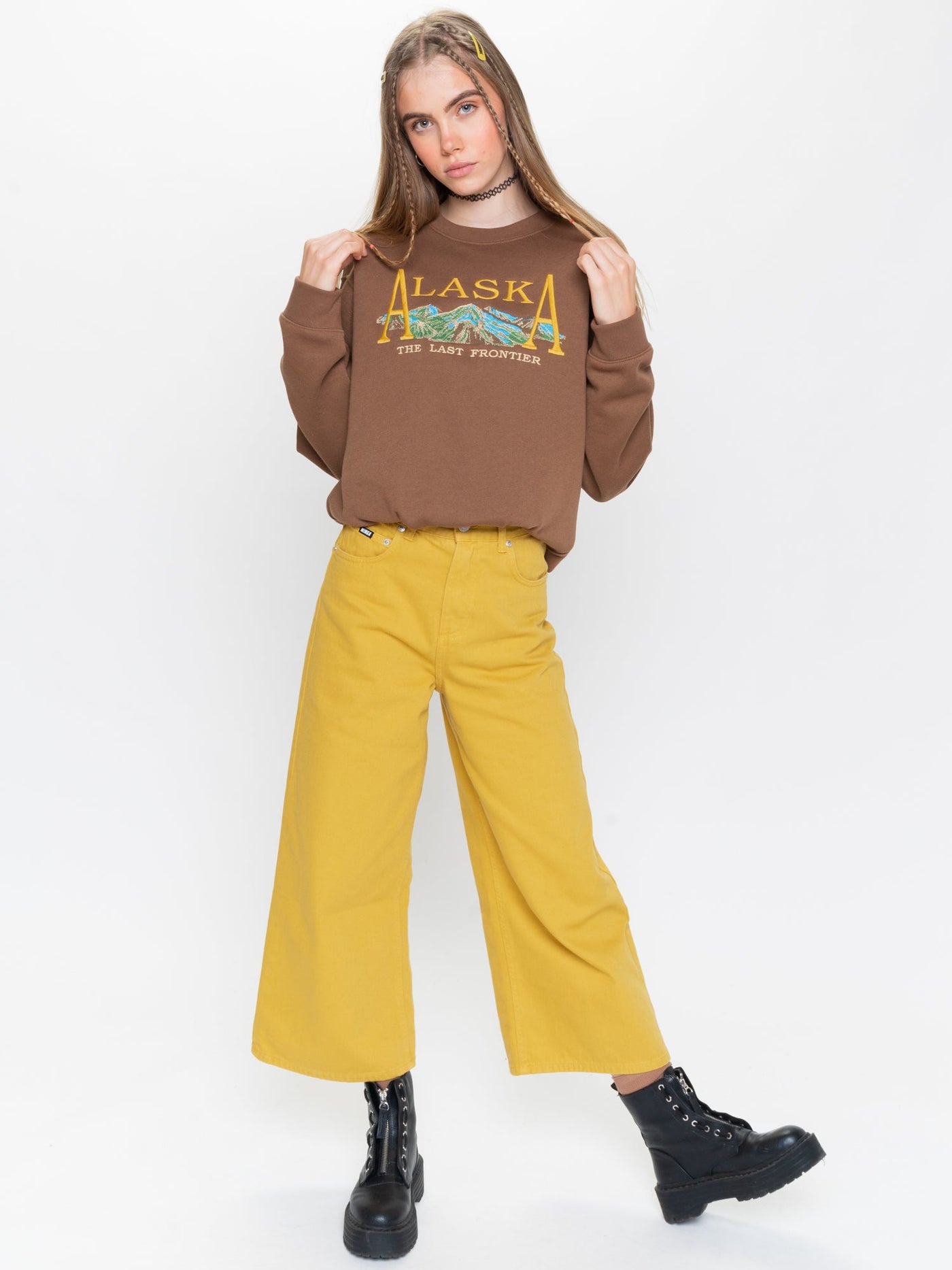 Mustard Yellow Kick Flare Jeans - Minga London