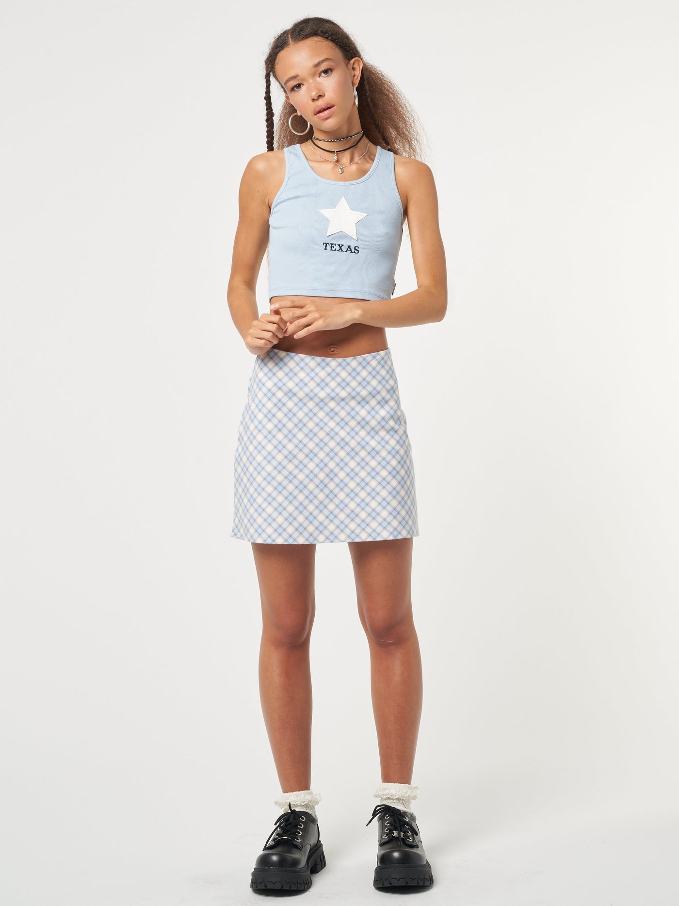 Nellie Plaid Mini Skirt - Minga London