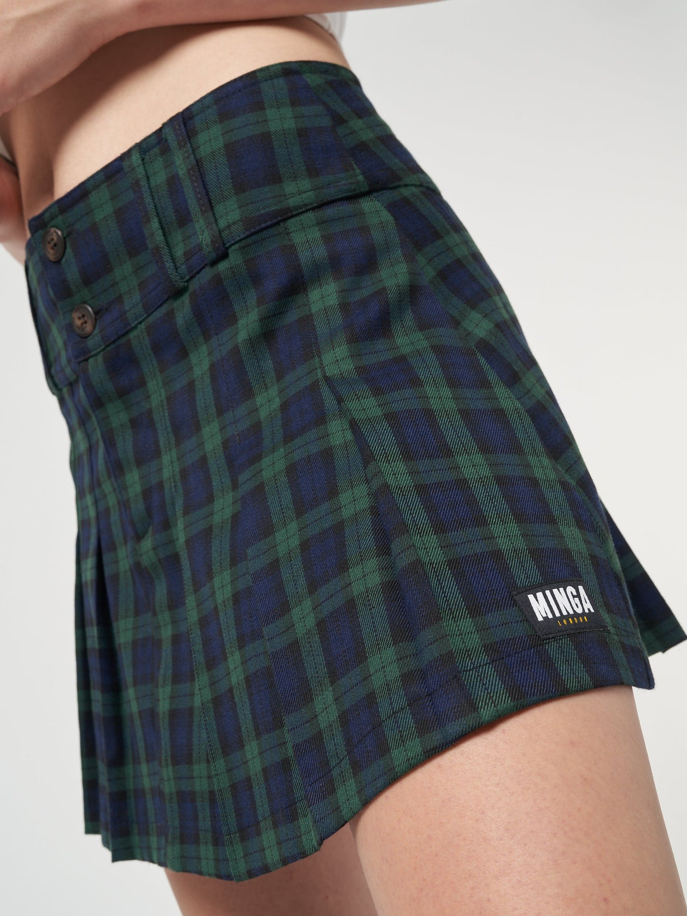 Old School Pleated Plaid Skirt - Minga London