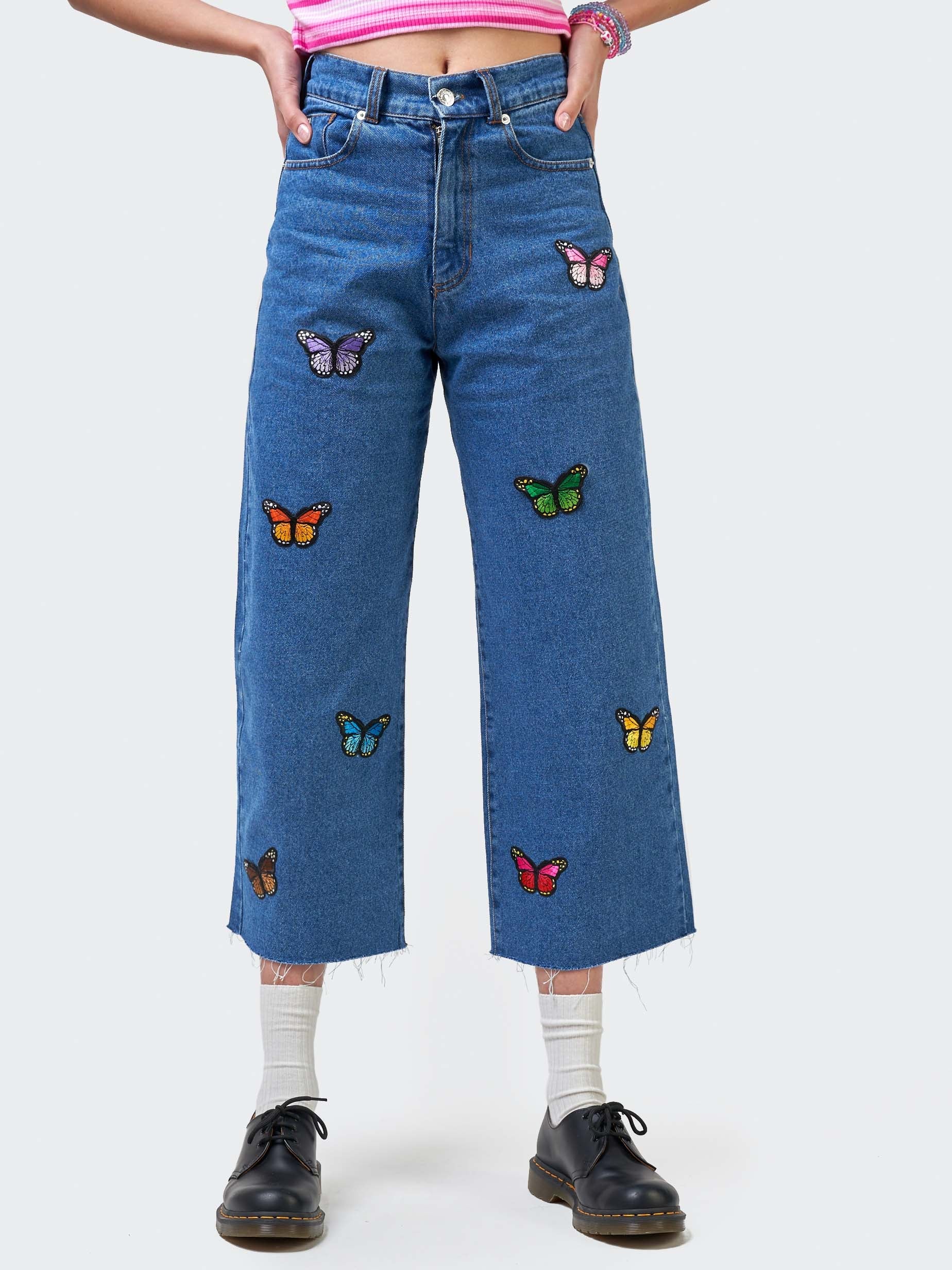 Butterfly Denim Skater Jeans - Minga London