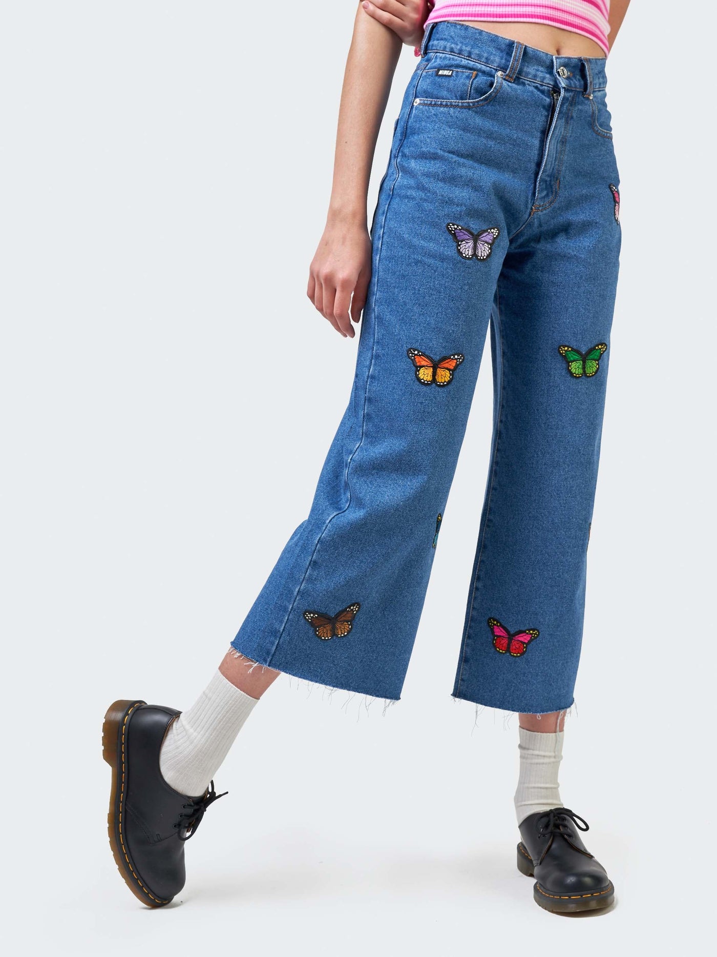 Butterfly Denim Skater Jeans - Minga London