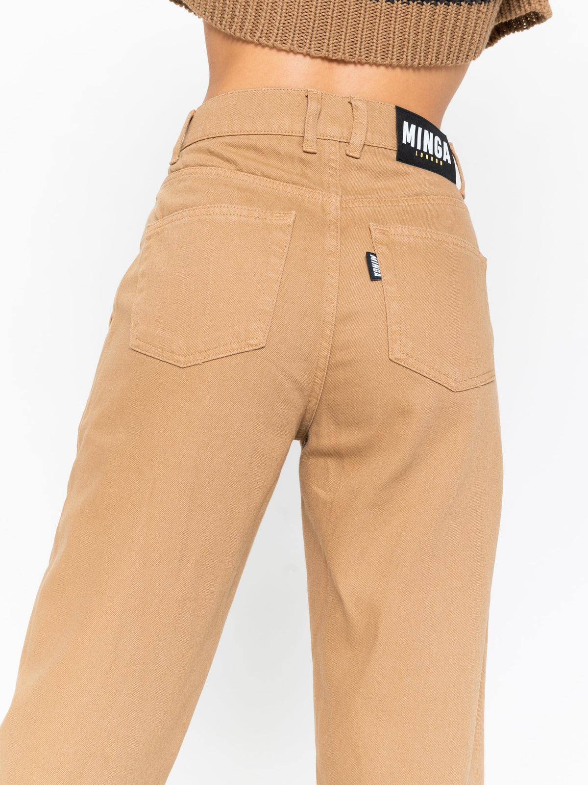 Slouchy Jeans in Honey Beige - Minga London