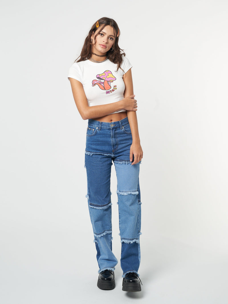 Smash Patchwork Striped Jeans - Minga London