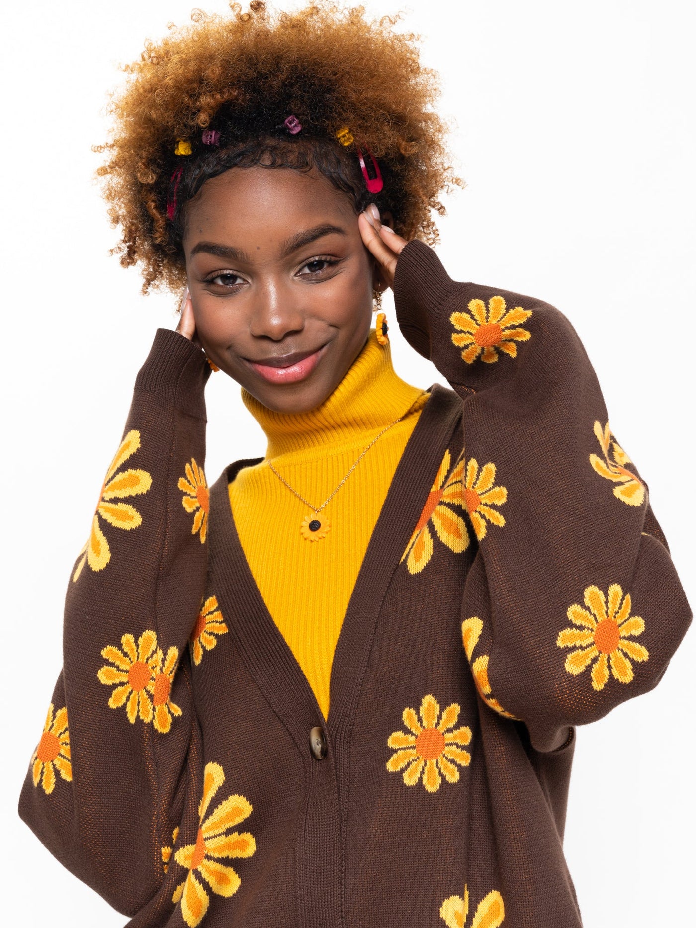 Sunflower Girl Knitted Cardigan - Minga London