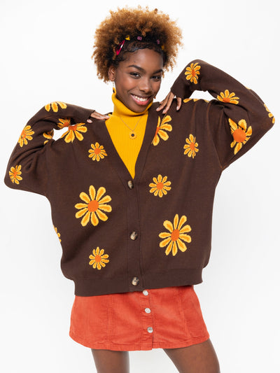 Sunflower Girl Knitted Cardigan - Minga London