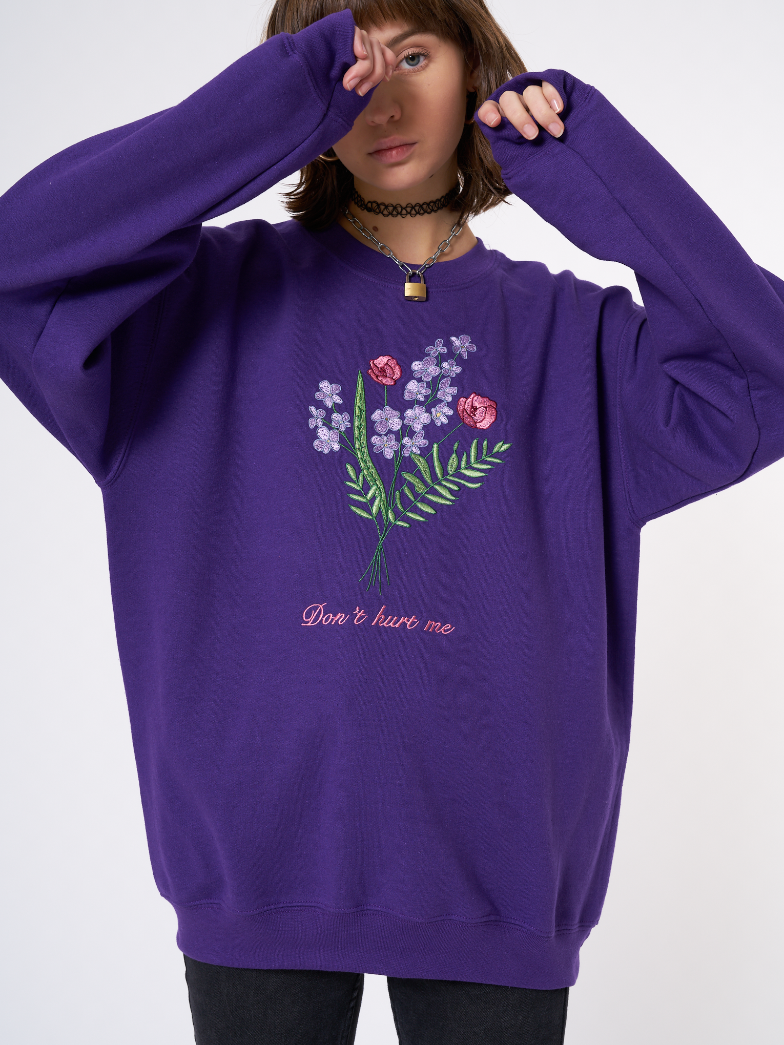 Minga Don't Hurt Me Sweater in Purple 