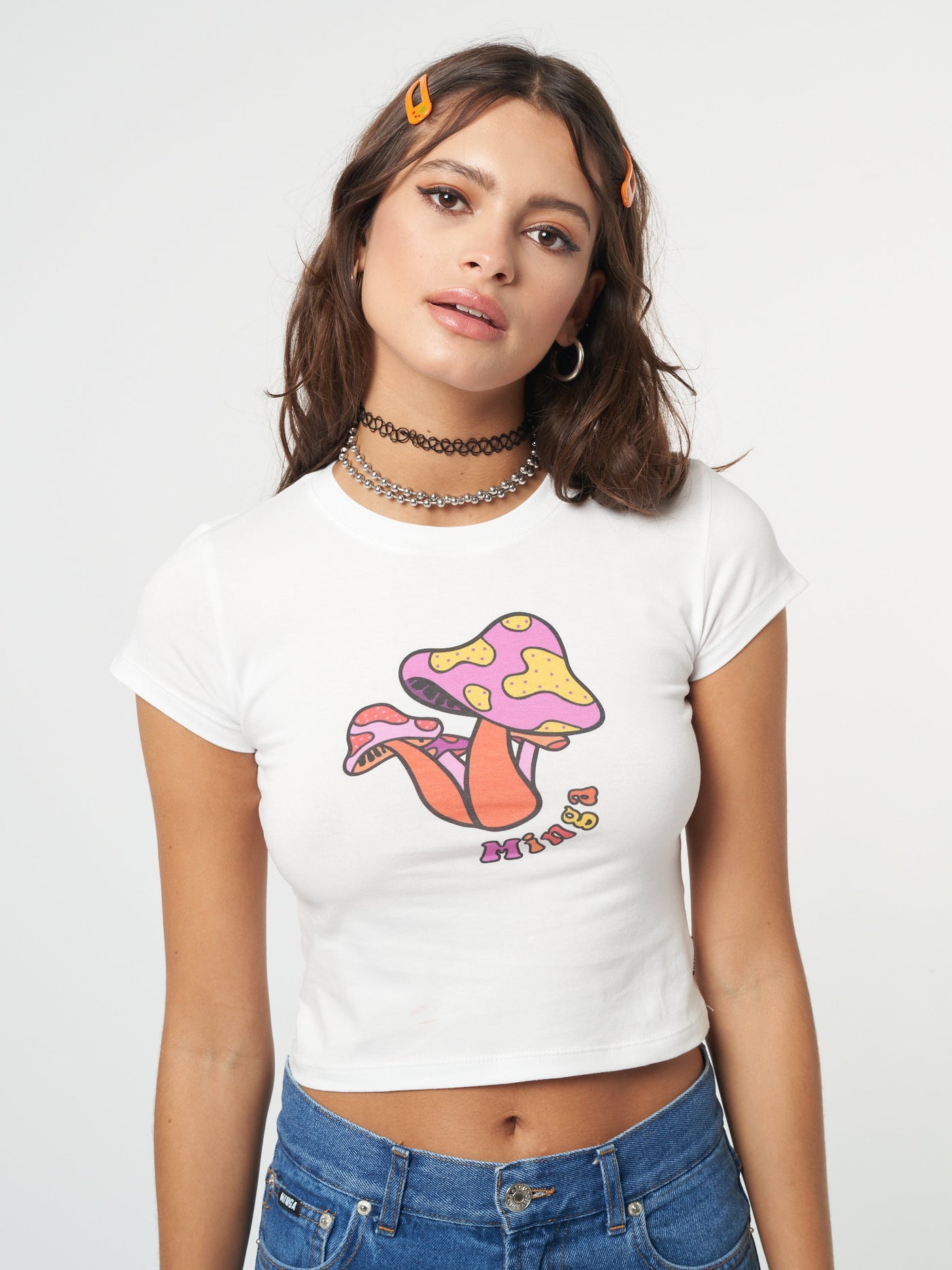 Trippy Mushroom Crop Tee - Minga London