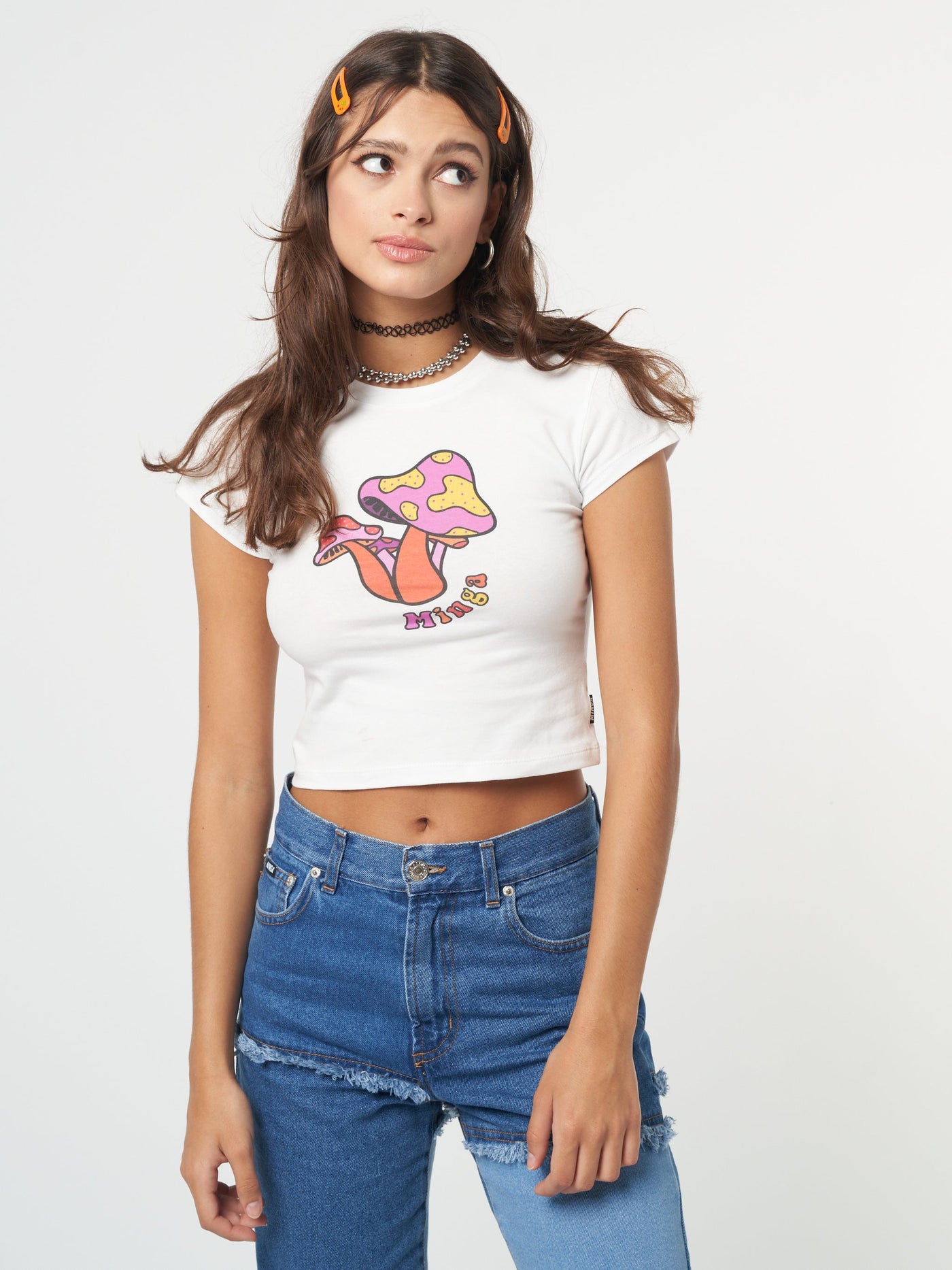 Trippy Mushroom Crop Tee - Minga London