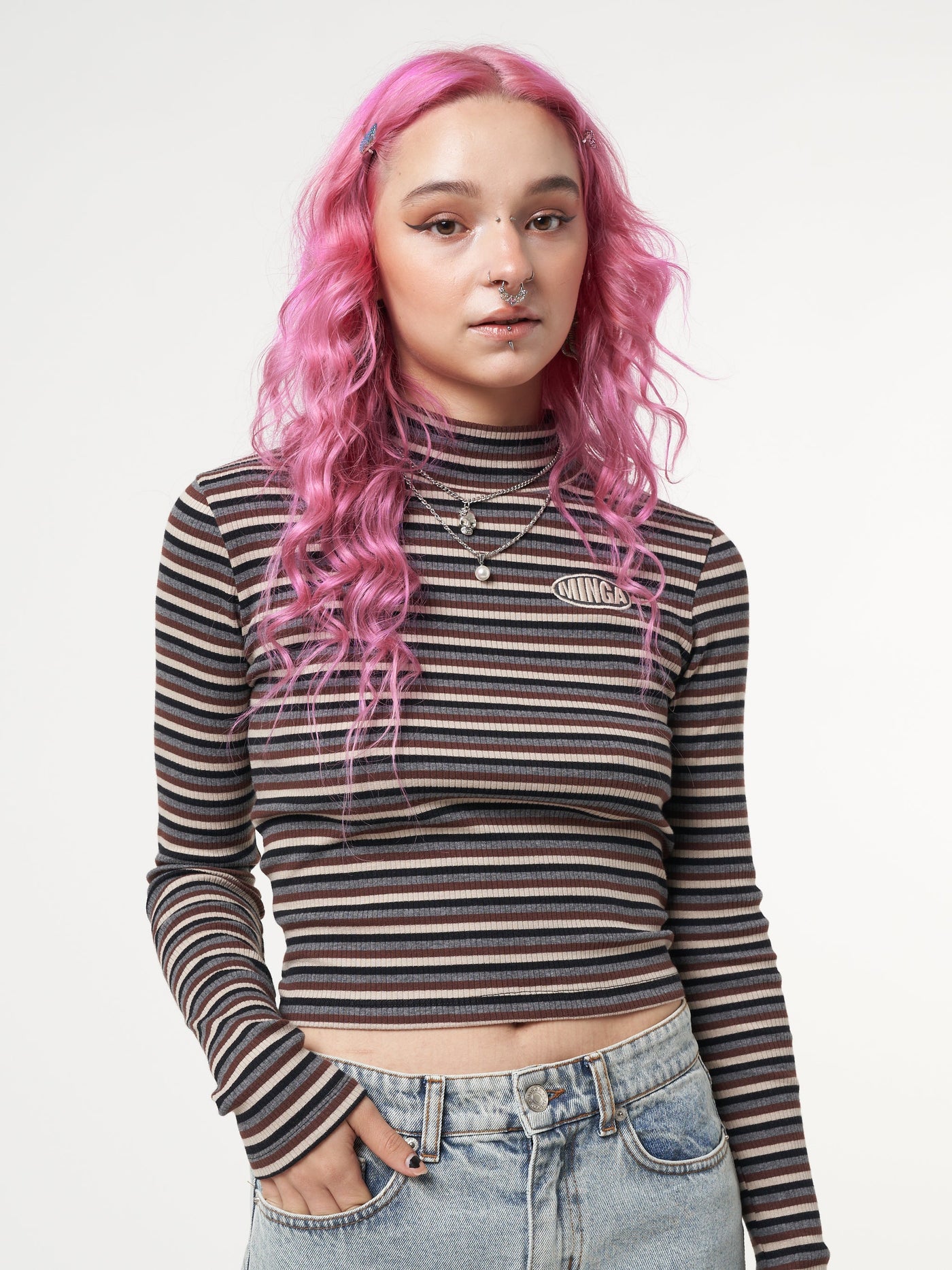 Ash Striped Ribbed Top - Minga London