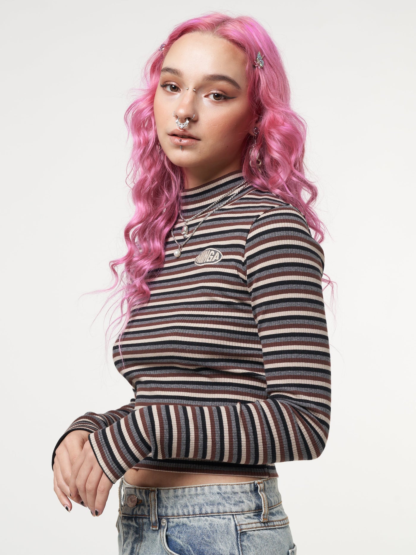 Ash Striped Ribbed Top - Minga London