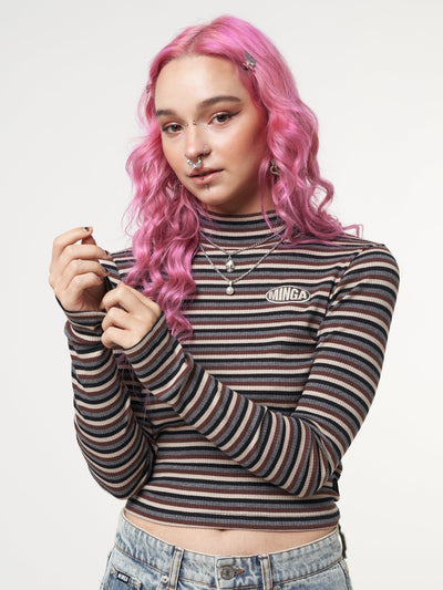 Ash Striped Ribbed Top - Minga London