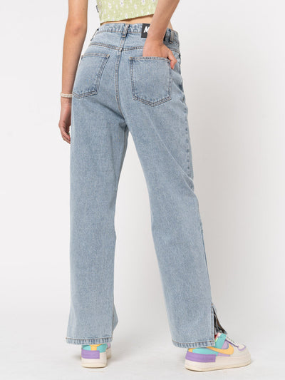 Asymmetric Straight Leg Jeans