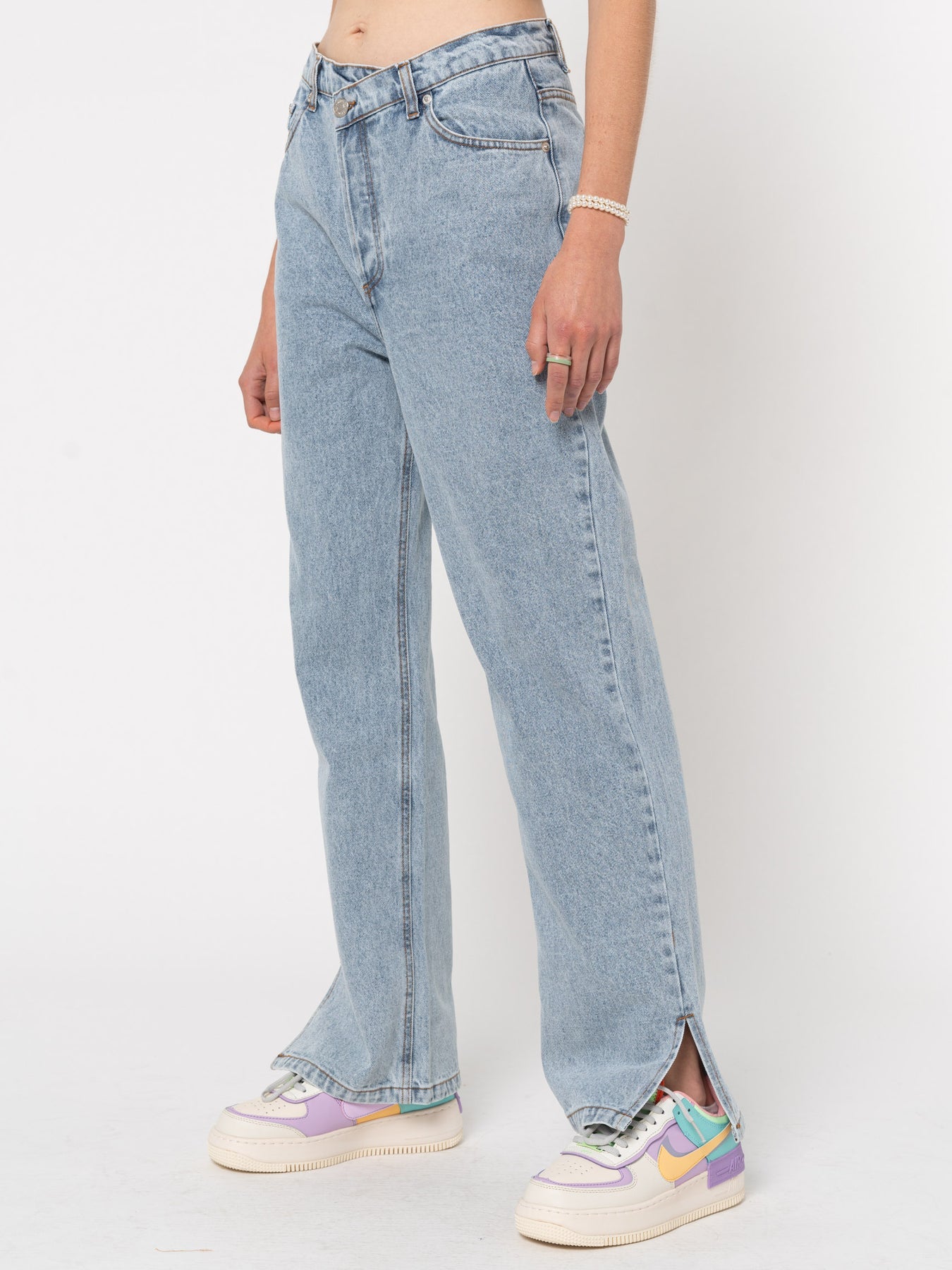 Asymmetric Straight Leg Jeans